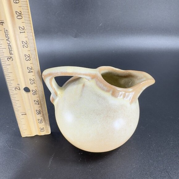 Vintage Frankoma Miniature Creamer Pitcher Glazed in Brown Hand Made Marked VTG - Picture 2 of 11
